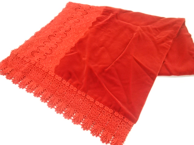 JAPANESE SHAWL / VELVET / LACE / FLOWER